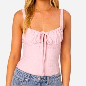 EDIKTED Carol Eyelet Bodysuit